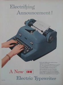 1954 vintage IBM portable typewriter print ad, Blue electric typewriter - Picture 1 of 1