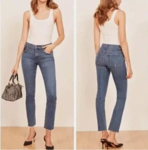Reformation Damen Mid Rise Slim Jeans Gr. 29 Kasai Raw Hem Medium Wash - Bild 1 von 7