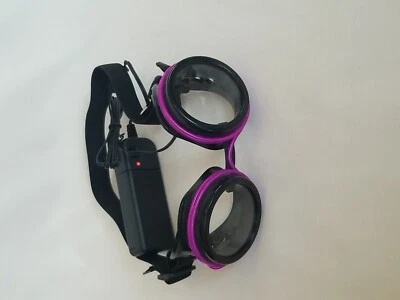 Goggles Biker Light Up Night Riding Be Seen Easier Pink & Black - Image 1 of 4