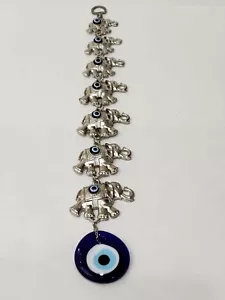 Evil Eye Amulet Car Wall Hanging Blessing Protector Metal with evil eye elephant - Picture 1 of 11