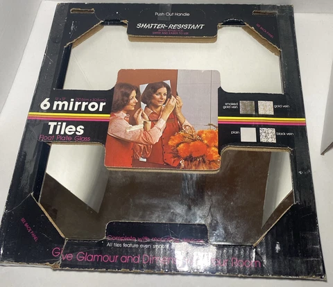 Vintage Mirror Tiles Set Of 6 Float Plate Glass Hamilton Glass Products Cover