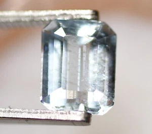 1.98 Carats Natural Genuine Aquamarine Loose Stone 9X7mm Emerald Cut Gemstone # - Picture 1 of 12