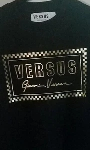 Versus Versace Women's Box Logo Black/gold Metallic Sweatshirt L NWT - Picture 1 of 14