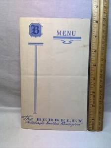 Vintage Advertising Menu Travel The Berkeley Hotel Edinburgh UK United Kingdom  - Picture 1 of 3