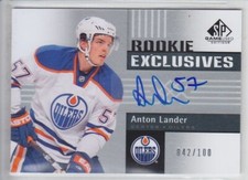 2011-12 UD SPGU ANTON LANDER AUTO RC 042/100 ROOKIE EXCLUSIVES Autograph Sp Game