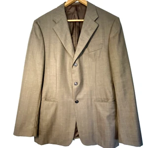 PRADA Classic Wool Blazer, Made in Italy, Brown, 3 Button, Sz 52R EU/ 42R US - Picture 1 of 16