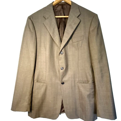 PRADA Classic Wool Blazer, Made in Italy, Brown, 3 Button, Sz 52R EU/ 42R US - Image 1 of 4