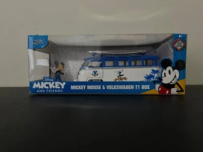 Jada - 1:24 1962 Volkswagen T1 Bus with Mickey Figure - NEW - Image 1 of 4