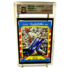 Pete Rose - Carta Fleer Edizione Limitata 1987 # 36 - Autografata - Certificata GAI - Foto 1 di 11