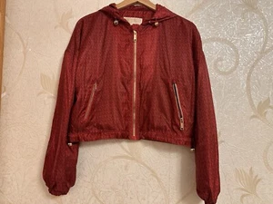 Michael Kors Women Extralight Red Rain/wind Jacket Short With Zipper Hooded XXS - Picture 1 of 10