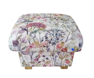 Storage Footstool Voyage Hedgerow Lotus Fabric Pouffe Storing Floral Pink Lilac - Picture 1 of 24