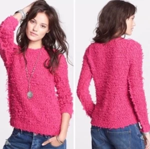 NEW Free People September Song Pullover Shaggy Pink Sweater Size XS Z275-5 - Picture 1 of 4