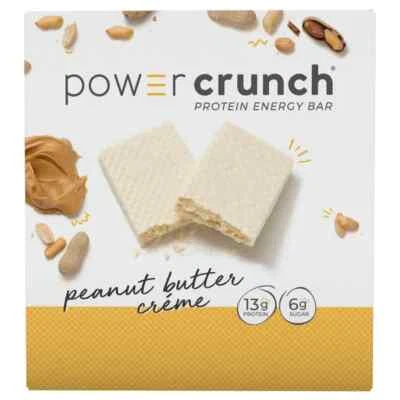 Barritas energéticas de proteínas Power Crunch, crema de mantequilla de maní, 1,4 oz, 12 unidades Foto 1 de 4