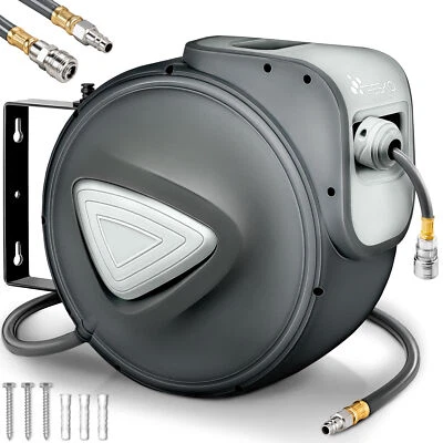 Druckluftschlauch 20m Aufroller Automatik Schlauchtrommel 1/4" Trommel Schlauch - Bild 1 von 4