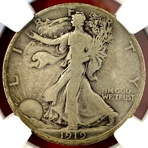 NGC VG-8! 1919-D WALKING LIBERTY HALF - Picture 1 of 3