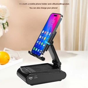 Mobile Phone Holder Stand with Wireless Bluetooth Speaker Multi-function Holder - Photo 1 sur 11