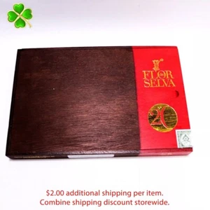 Flor de Selva Petit Coronas Empty Wood Cigar Box 9.75" x 6.5" x 1" - Picture 1 of 11