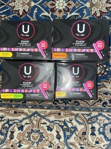LOT (4) U by Kotex CLICK COMFORT COMPACT REGULAR+SUPER+SUPER PLUS SLIM TAMPONS - Picture 1 of 1