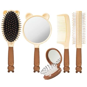 1 Set 5 tlg Haarbürste und Kamm Set für Mädchen Spiegelkamm Set für Mädchen Haar C... - Bild 1 von 8