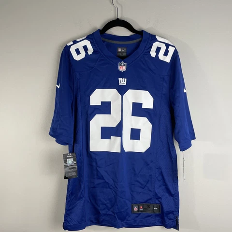 Saquon Barkley #26 New York Giants Blue NFL Nike On Field Jersey Mens Size Small Cover