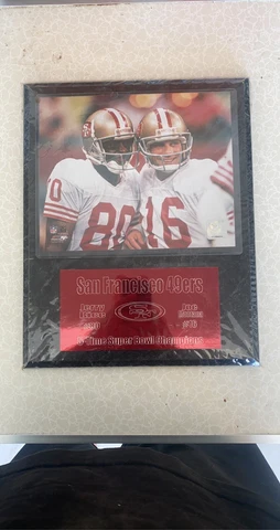 Sealed San Franscisco 49er Legends MVP Montana, Jerry Rice Plaque Rare NFL Piece Cover