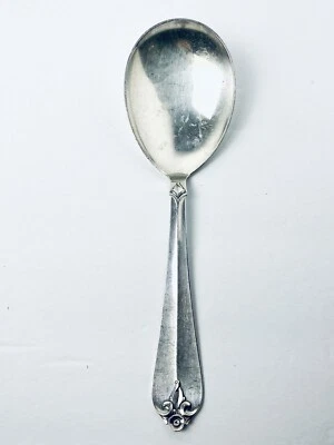 DIANA Serving Spoon Sterling Silver 1950 Carl M Cohr Denmark Flower Leaf 8" 57g - Image 1 of 4