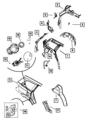 Nuevo deflector de sello de carrocería Dodge Journey 2009-2018 OEM MOPAR 5178344AE Foto 1 de 3