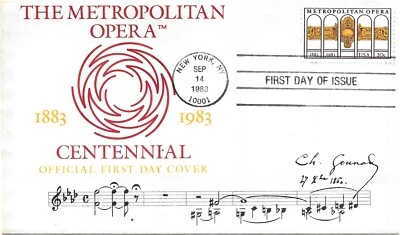 first day of issue stamps METROPOLITAN OPERA CENTENNIAL 14 SEPT 1983 - Image 1 of 3