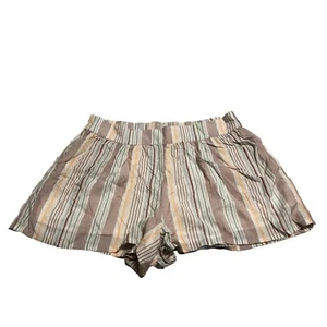 PrAna Iguala Shorts Clay Stripe Size XL Pull-On Elastic Lightweight Lined Tencel - Picture 1 of 6
