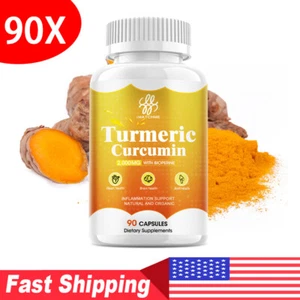 2000mg Turmeric Curcumin Highest Potency 95% with BioPerine Black Pepper Extract - Picture 1 of 8