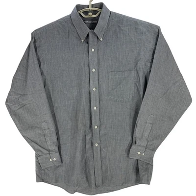 Van Heusen Dress Shirt Men 16.5 Gray Striped Wrinkle Free Long Sleeves Preppy - Image 1 of 4