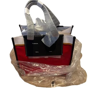 Proenza Schouler Morris White Label OS rot beschichtetes Canvas Beuteltasche Tasche brandneu - Bild 1 von 12