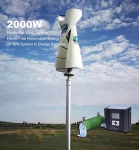 Turbina eólica vertical 2000W 24/48V generador de energía alternativa con regulador de carga - Imagen 1 de 26