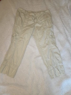 Calvin Klein Pants Womens Size 14 White Canvas Regular Straight Leg Cargo Pocket - Image 1 of 4