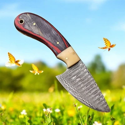 handmade Damascus Fix Blade Knife Full Tang Best Tactical Gift - Image 1 of 4