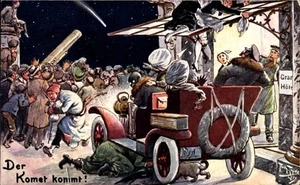 Künstler Ak Thiele, Arthur, Der Komet kommt, Halleyscher Komet, Auto - 4970896 - Bild 1 von 2