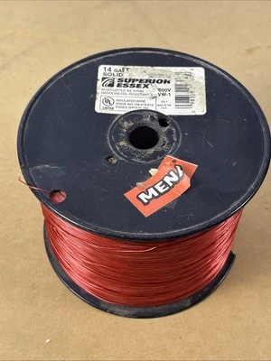 De colección 14 GA Superior Essex Alambre de Cobre Aislado Sólido 24lbs + 600V VW-1 Nuevo Foto 1 de 4