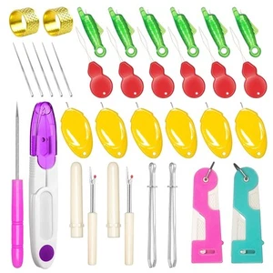 33 Pcs Sewing Tool Kit - with Automatic Needle Threader/Fish Mouth Easy Threa... - Picture 1 of 6
