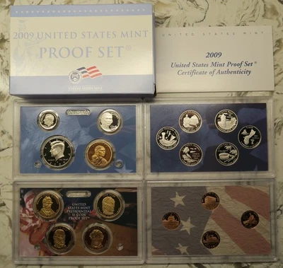 2009 S US Mint 18 Coin Clad Proof Set Original Box and COA Complete - Image 1 of 4