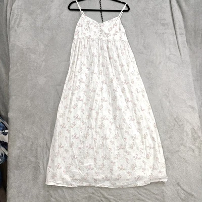 Shabby Chic 睡袍中号花卉无袖瑞士圆点花边波西米亚 Cottagecore — 第 1/4 张图片