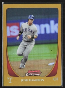 Josh Hamilton 2011 Bowman Chrome Gold Refractor /50 #9 Texas Rangers - Bild 1 von 2