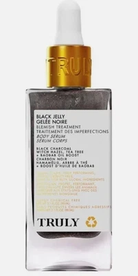 Suero corporal para tratamiento de manchas de gelatina negra Truly Organic Beauty + Boost ~ carbón Foto 1 de 3