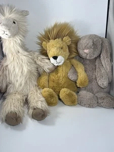 Jellycat Bashful Bunny Luis Lion And Llama Lot EUC - Picture 1 of 10
