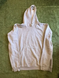 Carhartt Hoodie Mens Large Gray Embroidered Logo Pullover Fleece Sweatshirt - Picture 1 of 11