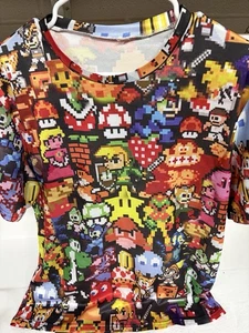 Vintage Nintendo  T Shirt Large Zelda Mega Man Mario PAC-Man , More Size L Rare - Picture 1 of 8