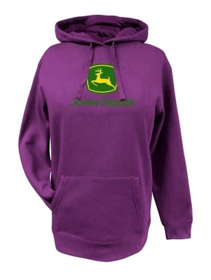 John Deere Women's Magenta Pink Fleece Hooded Pullover Size Small - Image 1 of 4