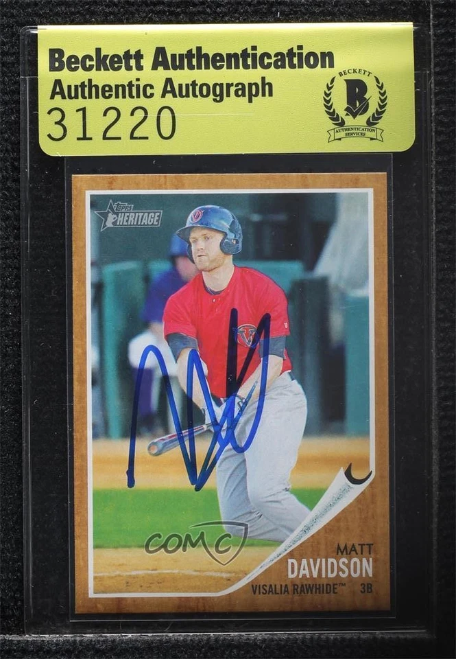 BAS 2011 Topps Heritage Minor League Edition Matt Davidson #95 Authentic Auto - Image 1 of 2