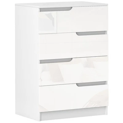 HOMCOM 4 Drawer Chest of Drawers for Bedroom, 60 x 40 x 85cm, White - Image 1 of 4