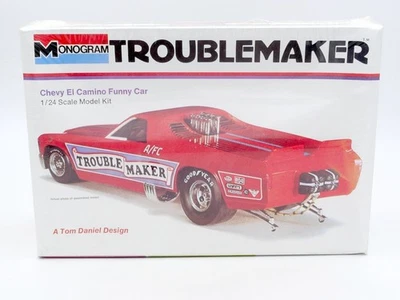 MONOGRAM 1/24 KIT CHEVY EL CAMINO FUNNY CAR TROUBLEMAKER #8283 NEUF SOUS BLISTER - Photo 1/4