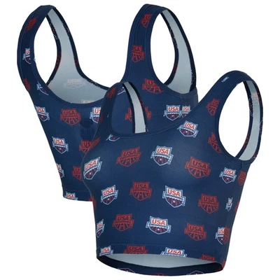 Women's-Concepts Sport  Navy USA Swimming Record All Over Print Bralette - Image 1 of 3